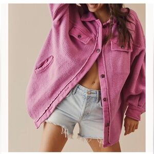 Free People Pink Envy Teddy Jacket